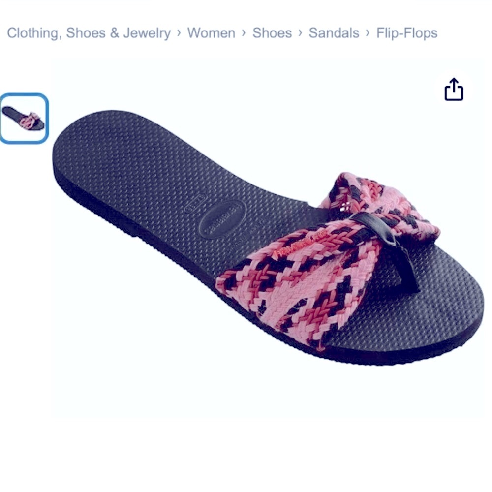 Havaianas Black and Pink Sandals - Picture 2 of 11